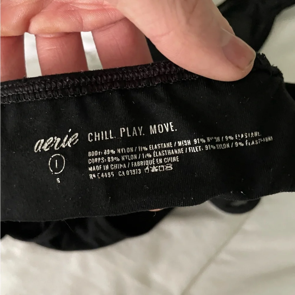 Aerie Black Sports Bra Womens Size Large